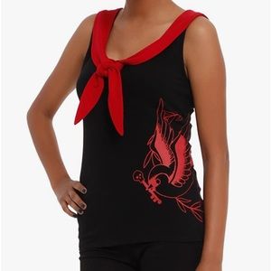 NWTs Midnight Hour Women's Sparrow Sailor Tank Black/Red size small